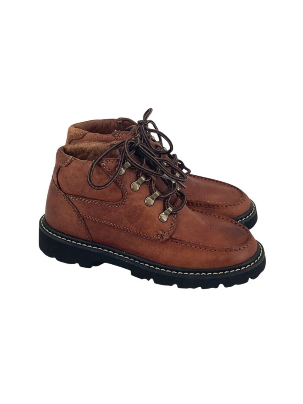 Ariat Boots Womens 6.5 B Brown Leather Moc Toe Hiking Work Wear Lace Up 17720 - Picture 2 of 9
